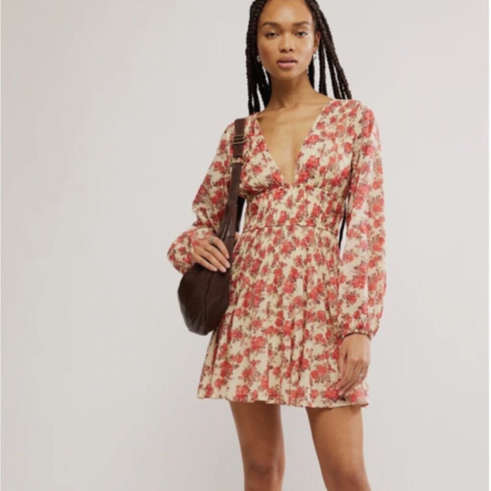 Free People Keep You Floral Mini Dress in Classic Combo